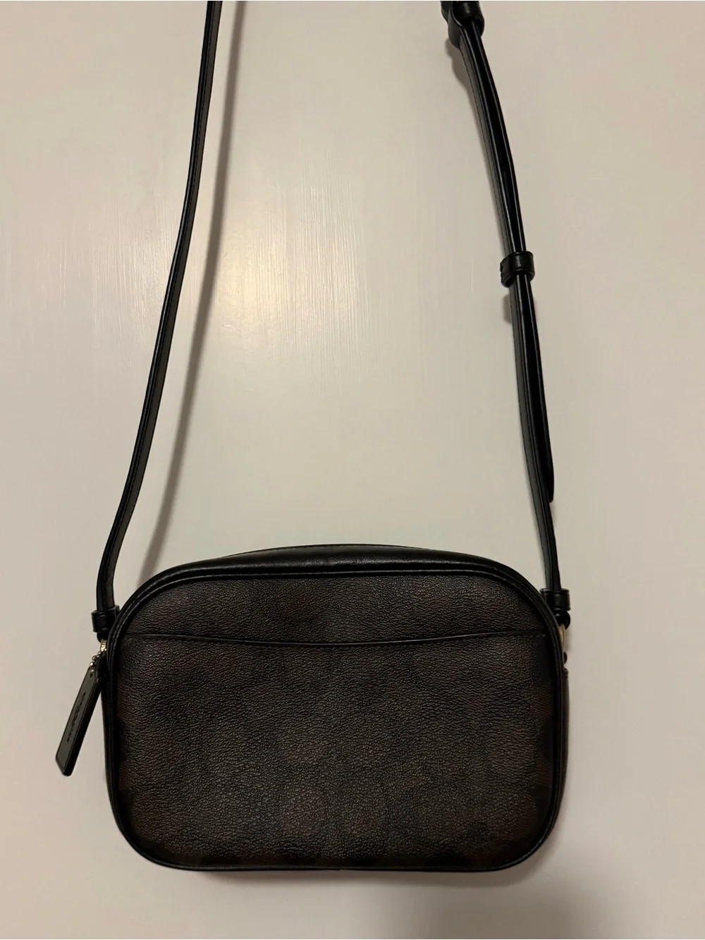 Coach Mini Jamie Camera Bag In Signature Canvas Brown Black Crossbody Purse